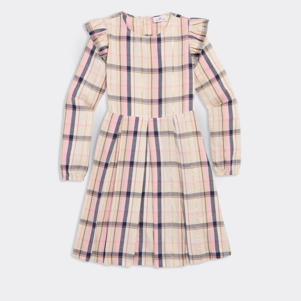 Vineyard Vines Girls' Pleated Flannel Dress